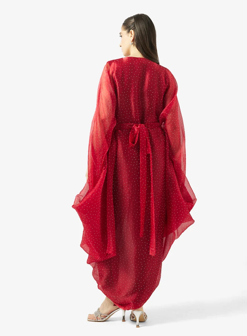 Golden Apple Vneck Midi Dress